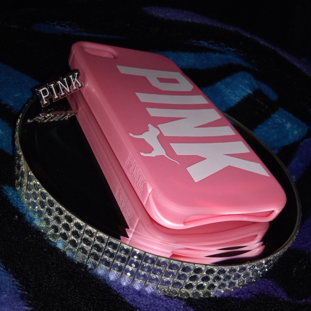 NWOT Silicone PINK Brand I Phone Phone Skin Pink and White - Picture 9 of 11